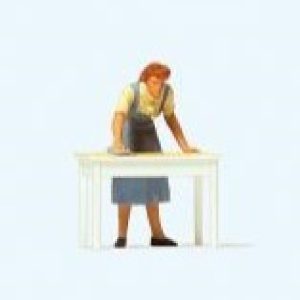 Figurine [HO] : « Femme nettoyant la table » – PREISER 28134